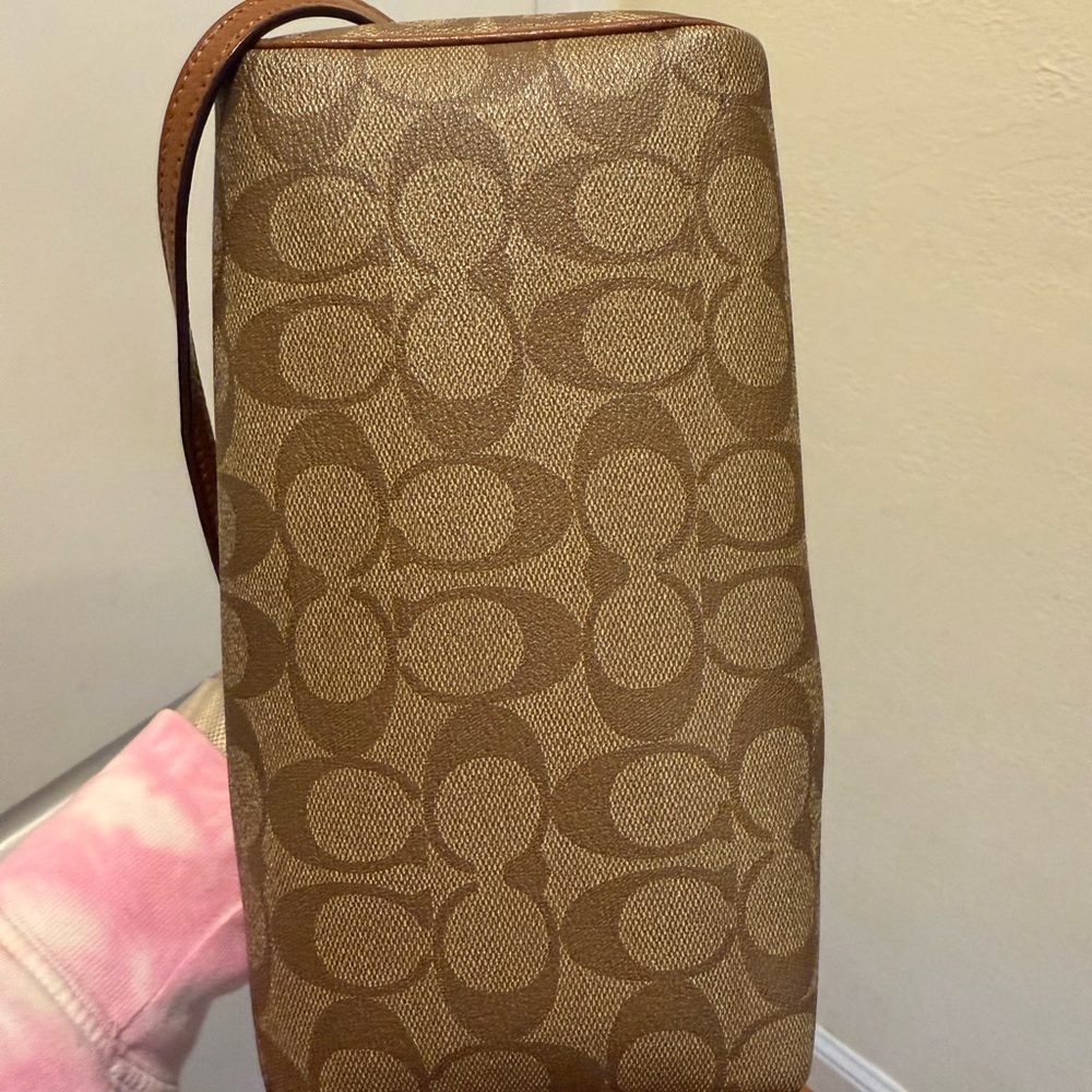 Coach Tan and Brown Signature Satchel - Picture 3 of 10